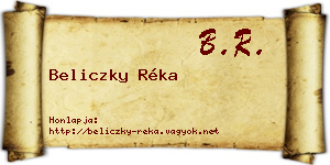 Beliczky Réka névjegykártya