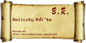 Beliczky Réka névjegykártya